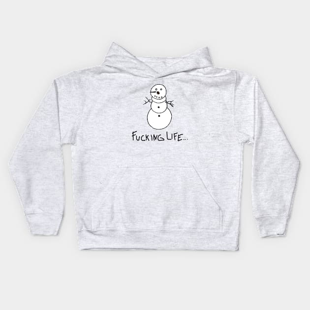 pitiful snowman Kids Hoodie by Micapox